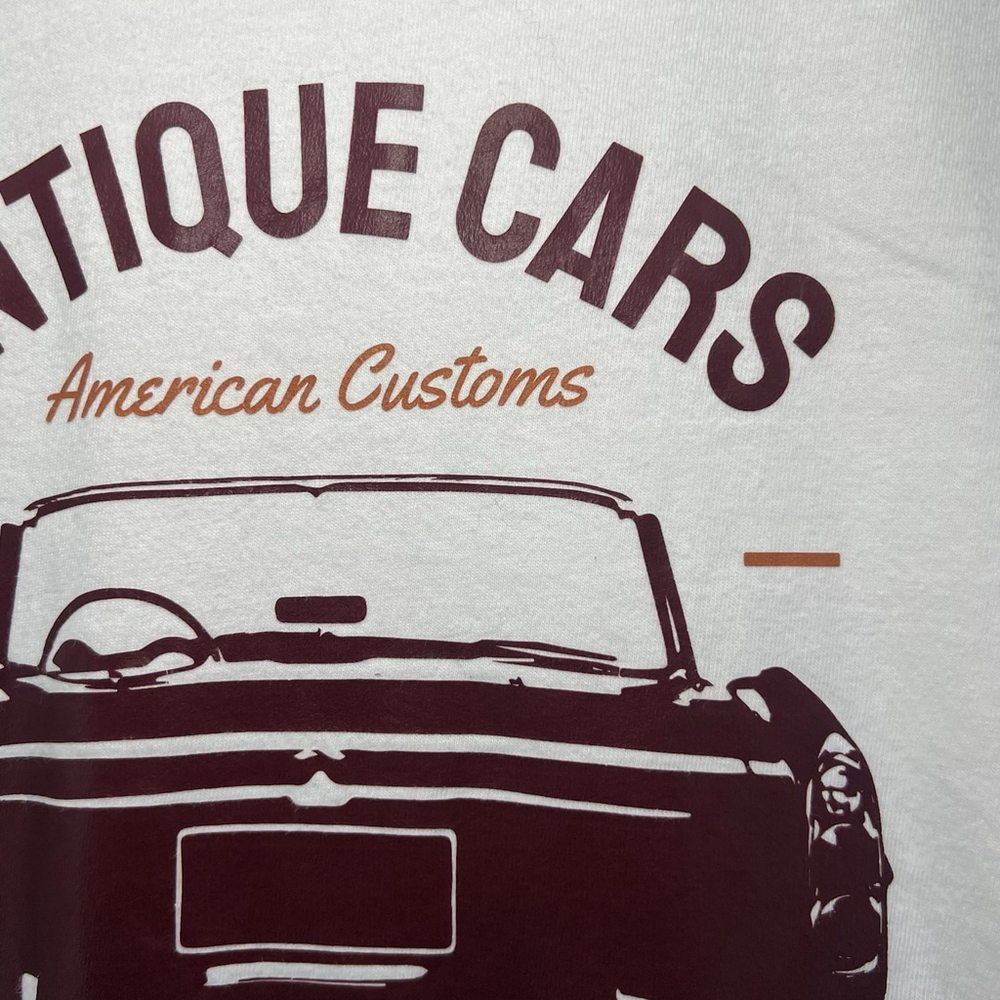 Antique Cars Tshirt American Customs Build and Repair Legendary White Mens Med - Picture 4 of 14